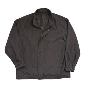 Vintage Y2K Guy Laroche Paris Mens Dark Brown Full Zip Lightweight Jacket Large